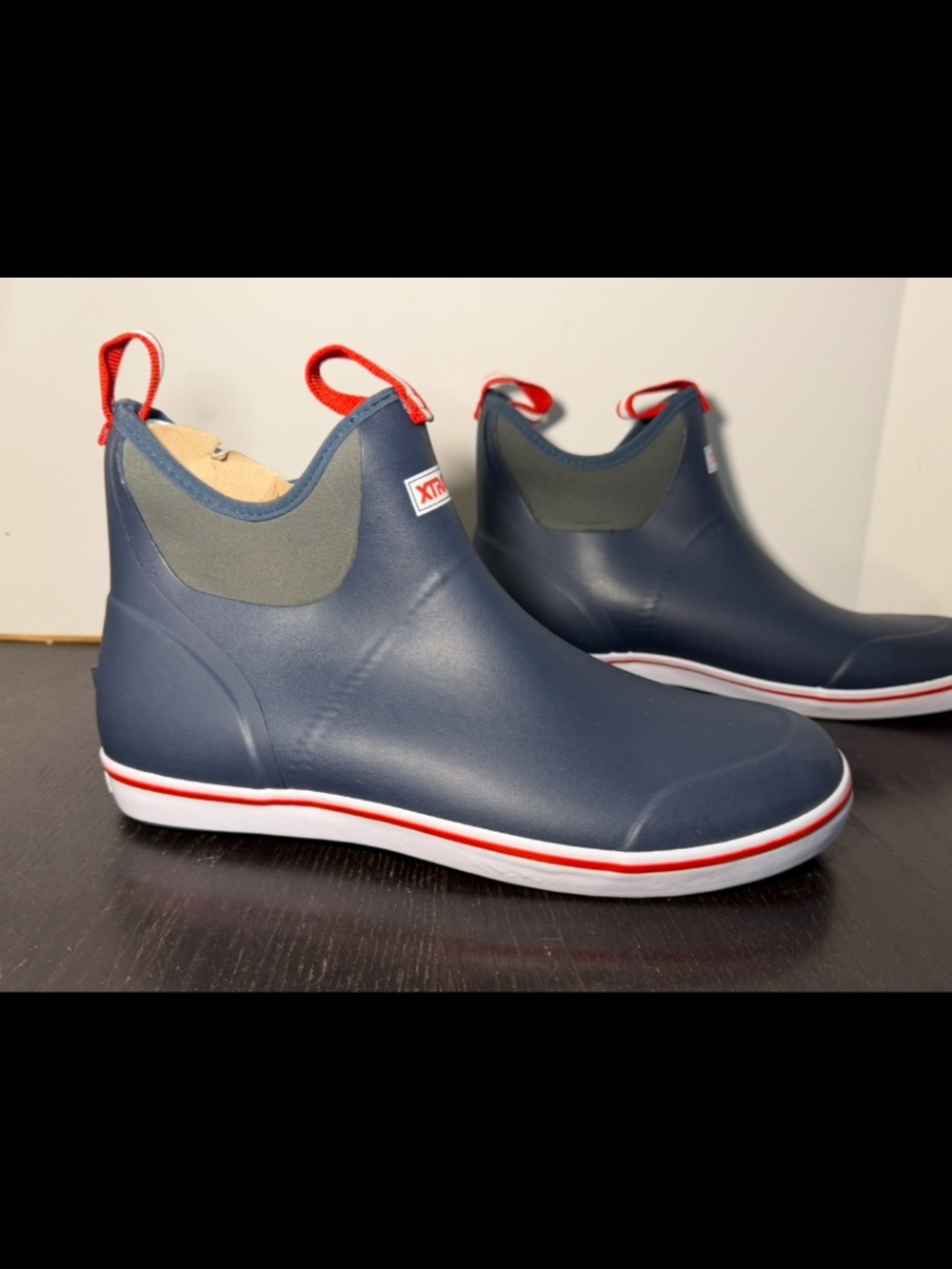 NWOB Xtratuf 6" Ankle Rubber Pull On Deck Boots Navy Blue Men's 12M